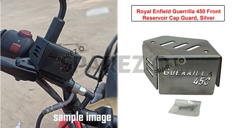 Fit For Royal Enfield Guerrilla 450 Front Reservoir Cap Guard Silver - SPAREZO